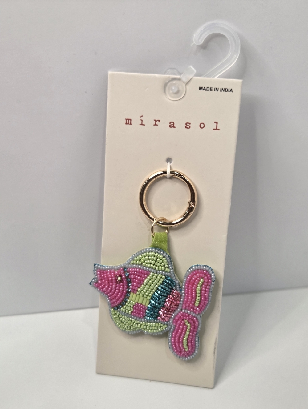 💚🔹️Mirasol 🔹️UK tk Maxx" Multicolor Beaded Fish Keychain